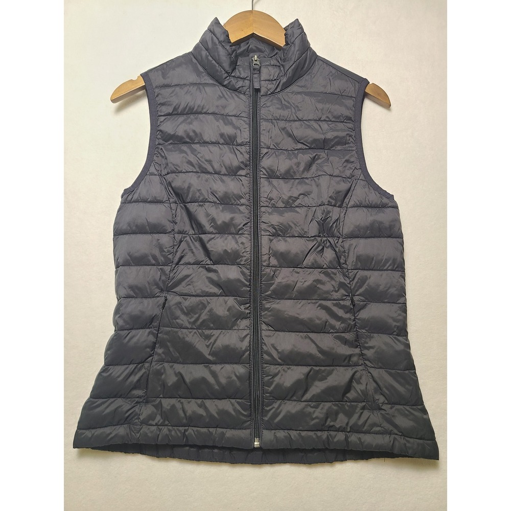 32 Degrees Heat Sm Puffer Vest Gorpcore Navy Blue Quilted Full Zip Hking Winter